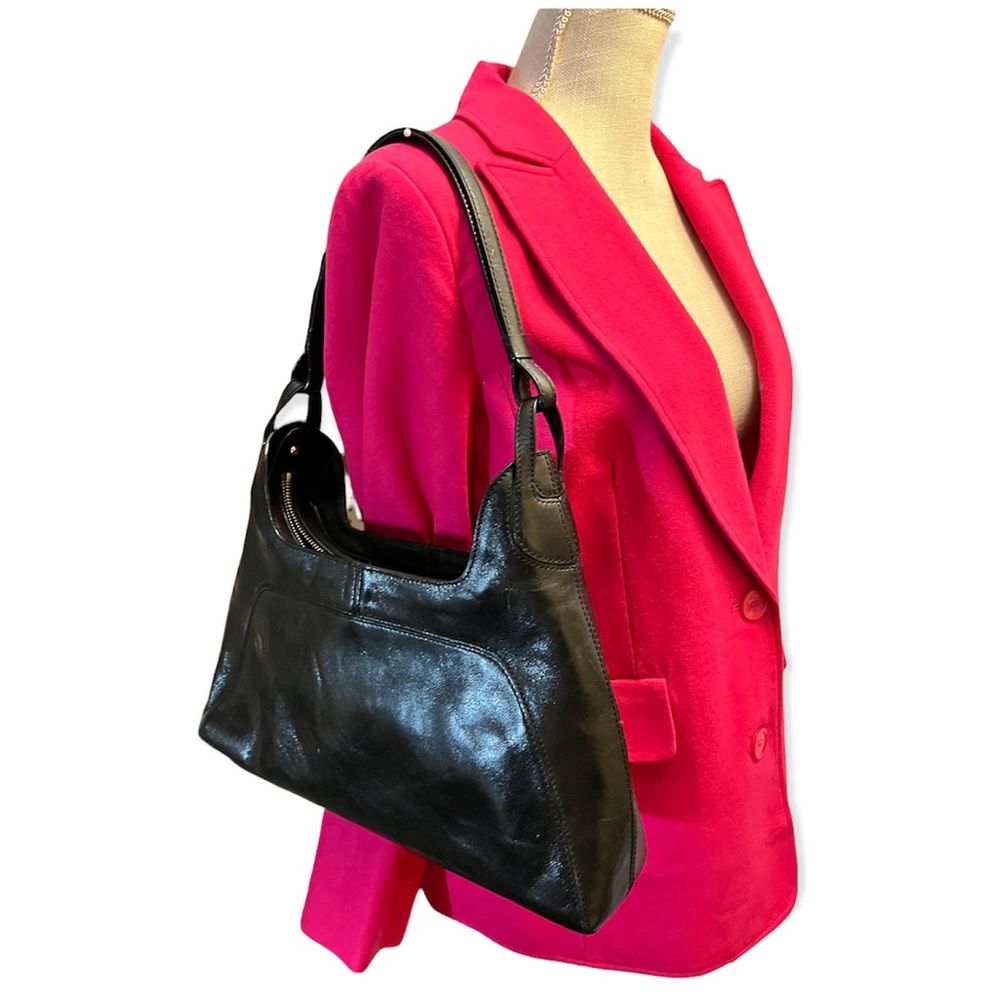 Monsac Black Leather Shoulder Bag - Picture 2 of 10
